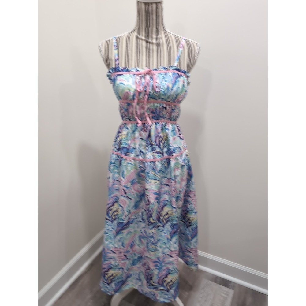 NWT Simply Southern Adjustable Spaghetti Straps Maxi‎ Sun Dress Large